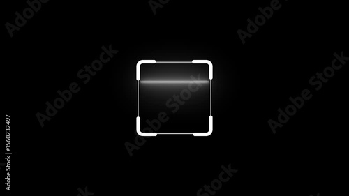 scanner icon animation isolated scanner neon shine icon animation .fingerprint biometric scanning animation. Biometric scanning animation showing neon fingerprint icon .4k video
