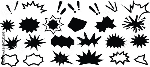 Ink splash and blot vector set with decorative elements and seasonal silhouettes