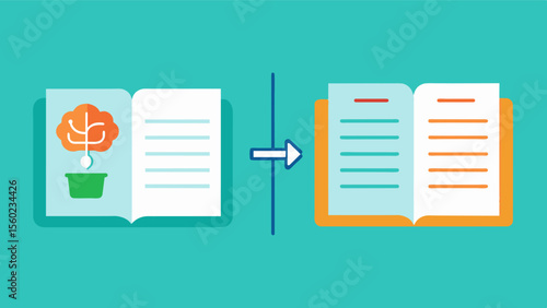 A comparison of two pages from an elderly persons journal one from when they started journaling and one from the present day. The difference in the length and detail of the entries. Vector