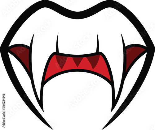 Lips sticker vampire mouth sticker | Premium AI-generated