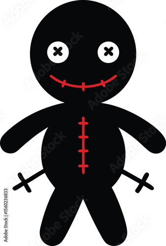 Silhouette voodoo doll black color only

