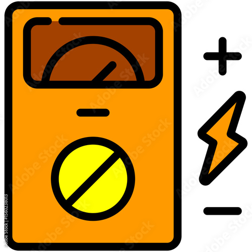 voltmeter filled line icon