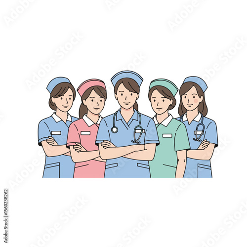 Vector midwife in her work uniform