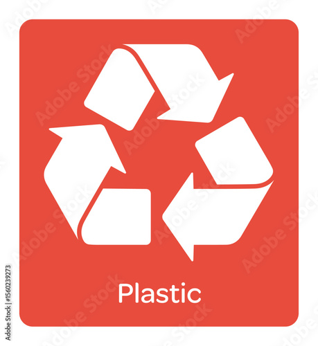 Recycle Plastic Sign: A simple recycling icon, composed of a continuous loop of arrows, underscores the importance of environmental sustainability and waste management.