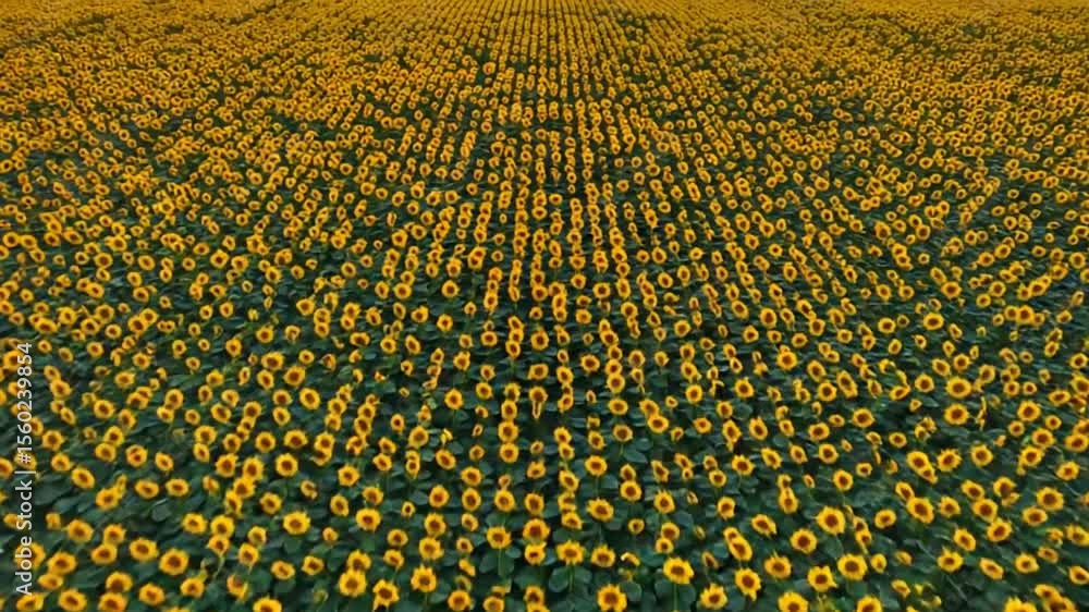 Vibrant sunflower field under a clear blue sky Vibrant sunflower field under a clear blue sky