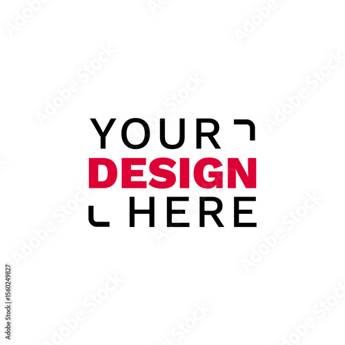 Modern mockup label design featuring your design here in bold, clean, and minimal typography.