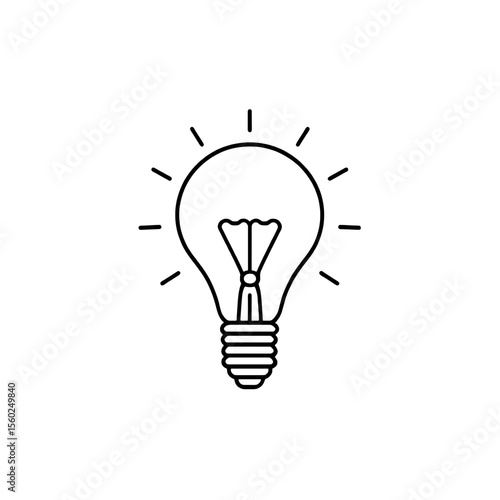 Minimal Lightbulb Line Art with Radiance