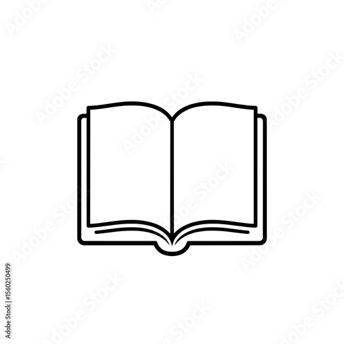 Minimalist Book Icon With Turning Page