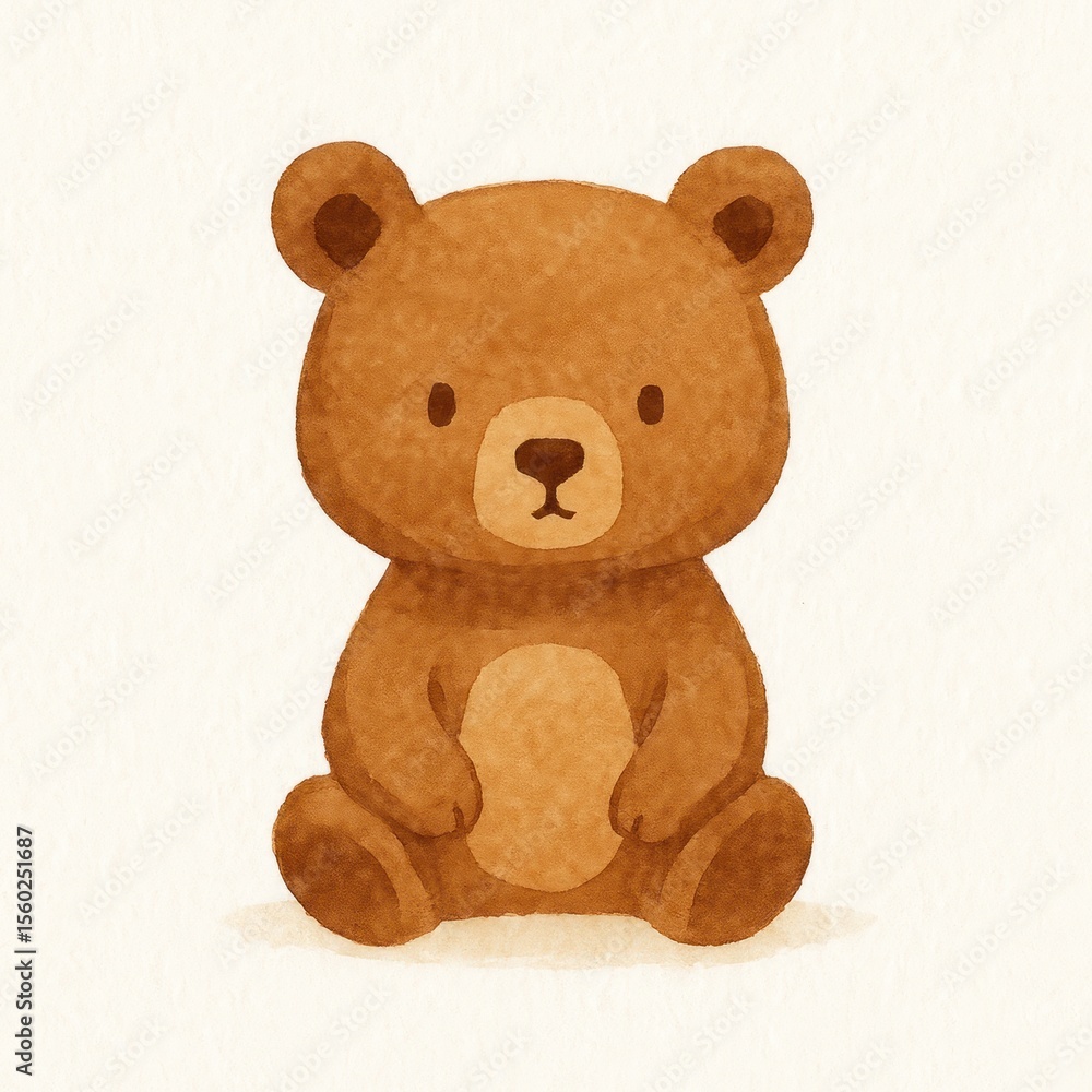 Obraz premium Cute watercolor teddy bear illustration.