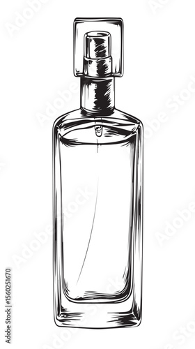 Stylized image of bottle of parfumed white background vector