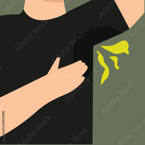 Men suffering from underarms, armpit odor