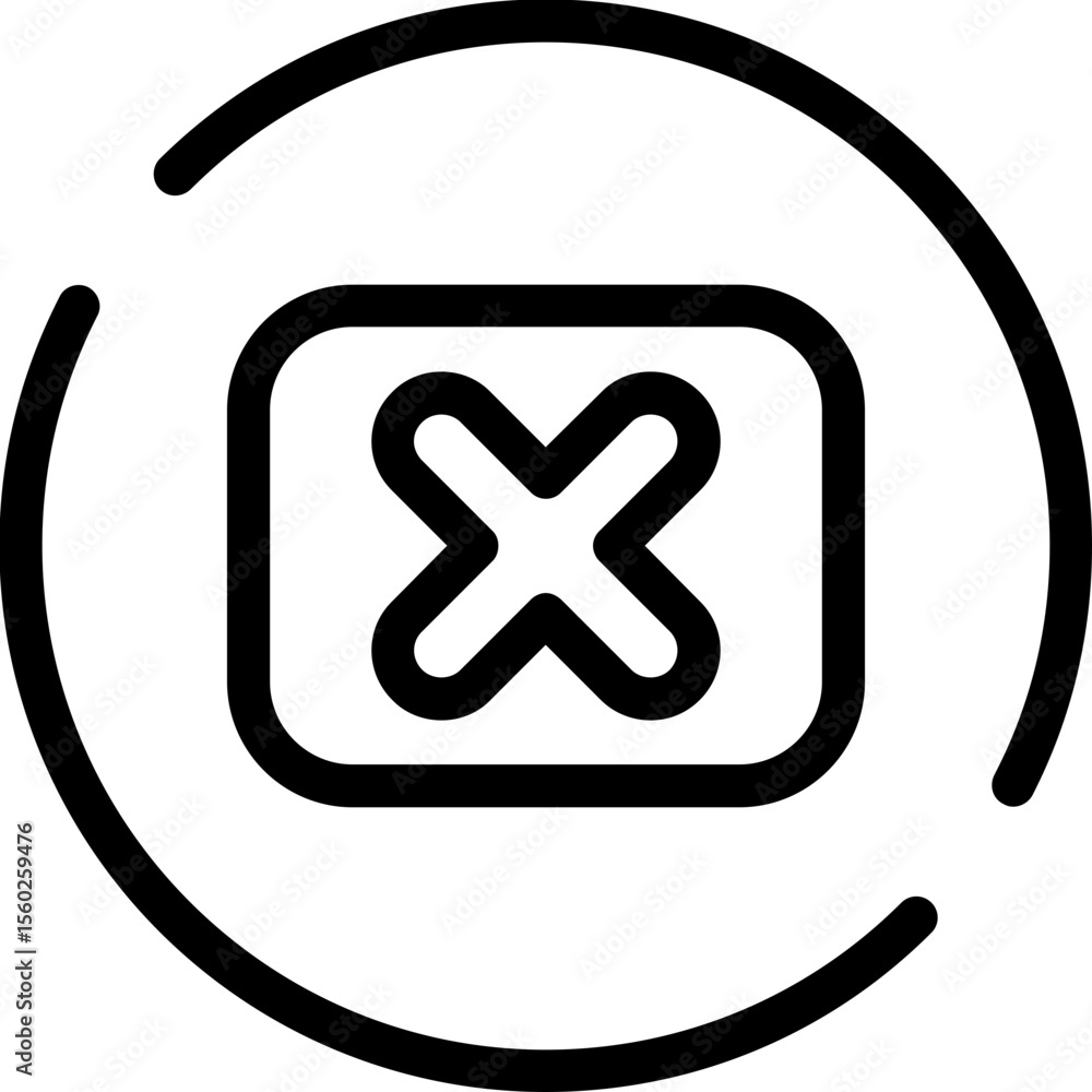 Obraz premium Rectangle-xmark Icon