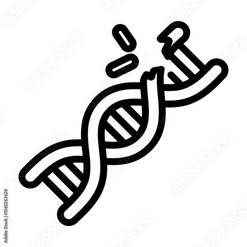 Mutation DNA Vector Line Icon Design