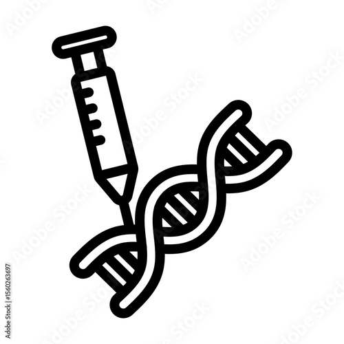 Genetic Modification Vector Line Icon Design