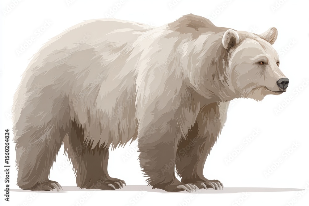 Obraz premium Detailed Vector Illustration of a Standing Bear in Natural Colors