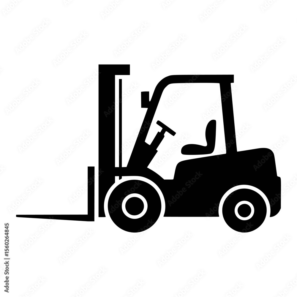 Simple Silhouette of a Forklift Simple Silhouette of a Forklift