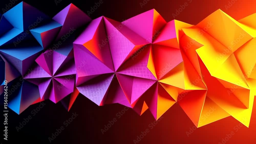 Vibrant Abstract Geometric Shapes Colorful 3D Polygonal Art Vibrant Abstract Geometric Shapes Colorful 3D Polygonal Art