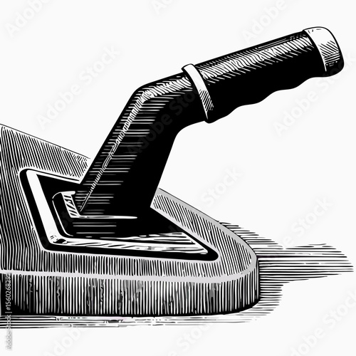 Vintage Car Shift Lever: Black and White Illustration