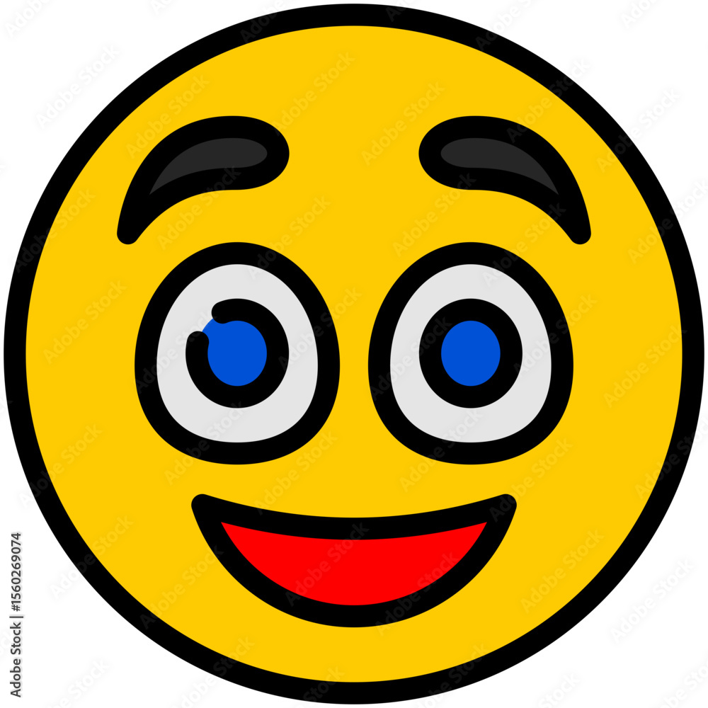 Fototapeta premium smile filled line icon