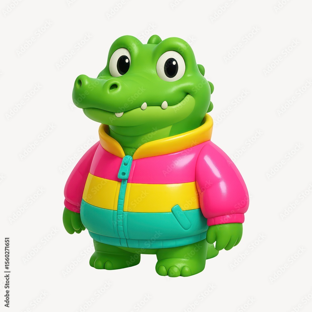 Fototapeta premium Colorful cartoon crocodile toy