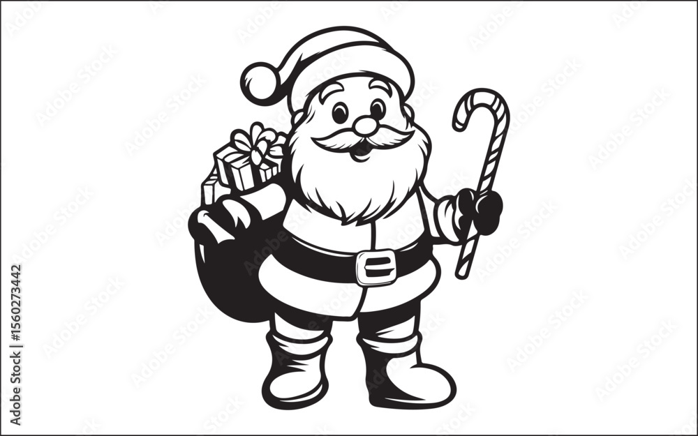 Obraz premium christmas cartoon illustration of a man with a sword