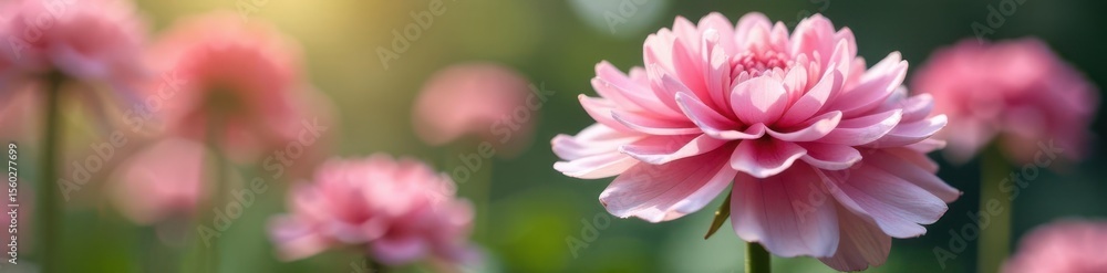Fototapeta premium Clusters of pink and white ranunculus, soft focus , macro, elegant, petals