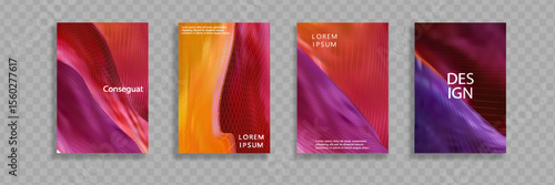 Minimal lid design. Colorful halftone gradients. Future geometric patterns. Vector EPS10.