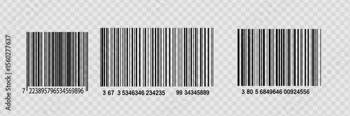 Barcode isolated on transparent background. Vector icon