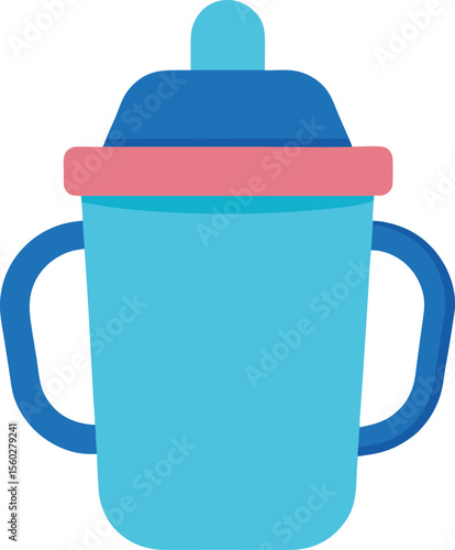 Baby milk cup icon Outline baby milk cup vector icon color flat