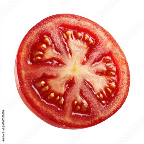 Wallpaper Mural Juicy Red Tomato Slice Isolated on White Background Perfect for Food Recipes and Culinary Designs Torontodigital.ca