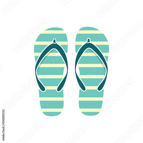 Striped Cartoon Flip Flops Summer Footwear