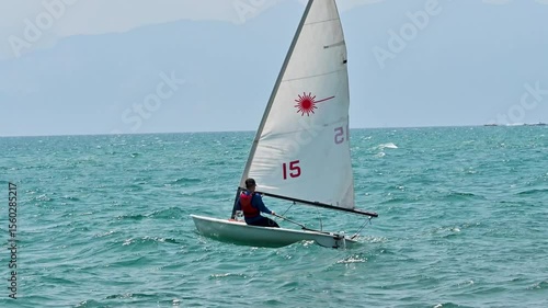 Wallpaper Mural Boat trips on the sea for children and young people taking sailing lessons. Sailing boat Torontodigital.ca