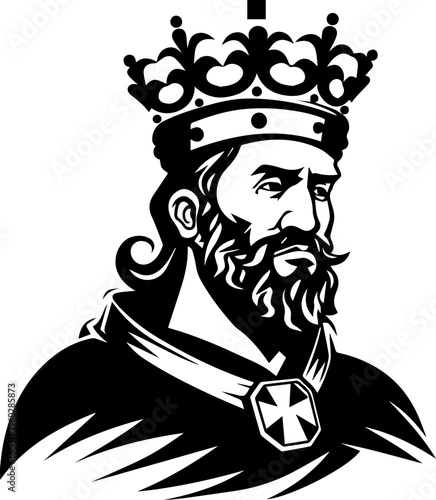 Wallpaper Mural Royal King Vector Illustration with Crown and Majestic Robe in Flat Style Torontodigital.ca