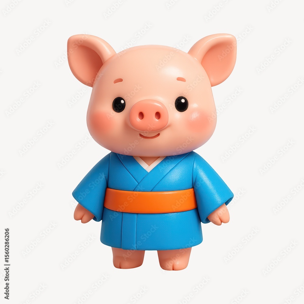 Fototapeta premium Cute pig in traditional attire