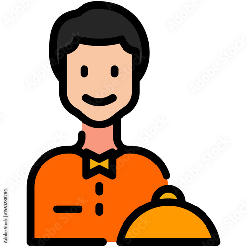 waiter filled line icon