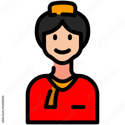 air hostess filled line icon