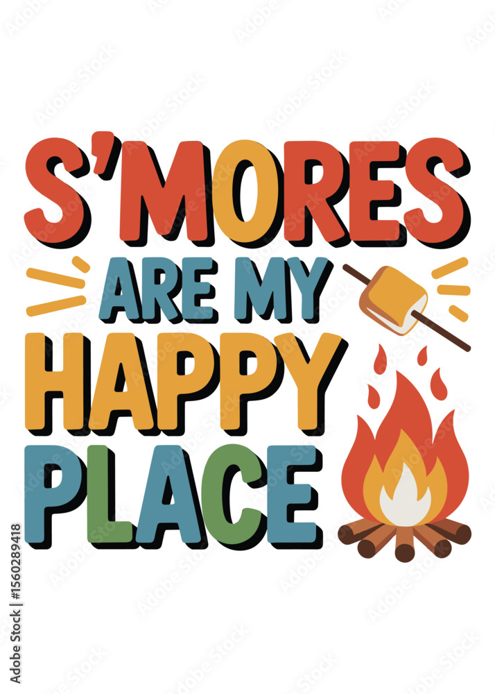 Obraz premium Minimalist National S'mores Day Quote T-Shirt Design