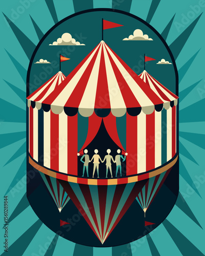 A carnivals House of Mirrors was filled with glassy surfaces that distorted ones reflection playing into the twisted minds of its owners.. Vector illustration
