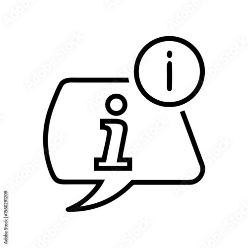 Information icon in speech bubble with additional info symbol  
