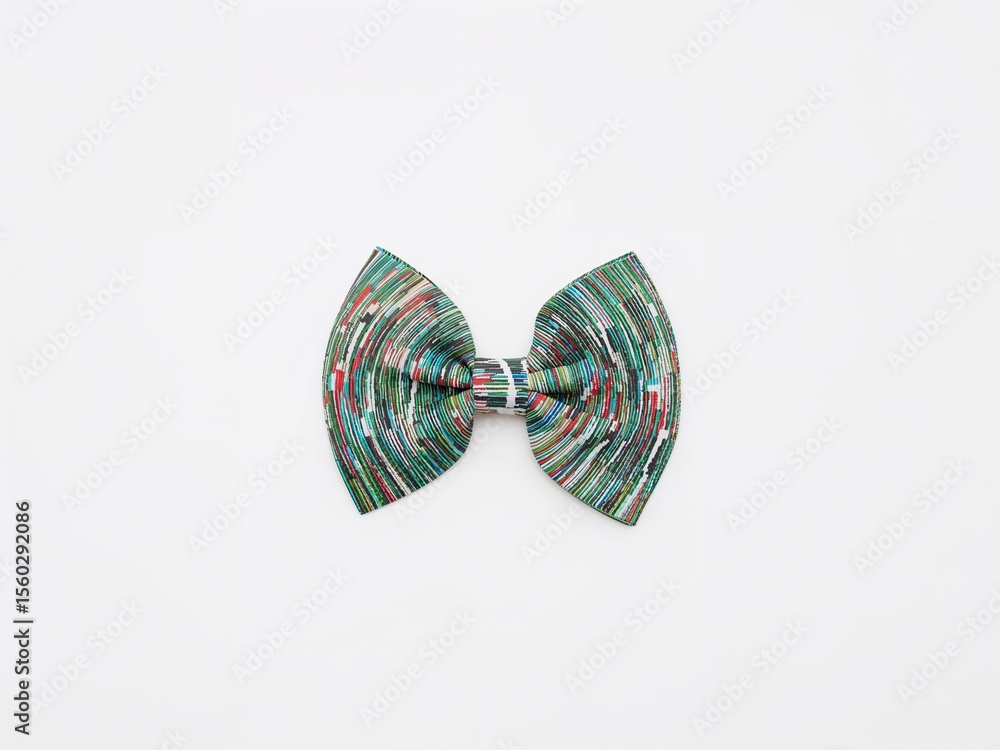 Fototapeta premium Different ribbon hair clip design on plain white background