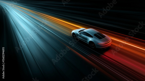 Futuristic self-driving car concept