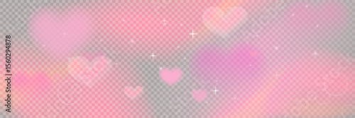 Soft heart shaped light effect with pink flares, glow, and subtle shine. Romantic overlay for Valentine’s Day, love designs, or wedding projects.
