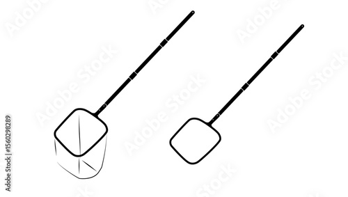 Swimming Pool Leaf Skimmer , black isolated silhouette