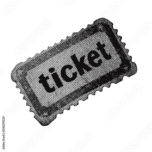 show ticket halftone grunge vector design element