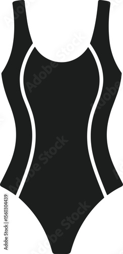 One-Piece Swimsuit Silhouette Vector Illustration for Summer and Beach Design
