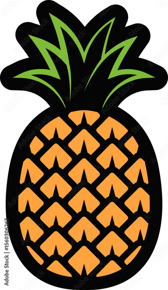 Obraz premium Bold Pineapple Vector Graphic Illustration