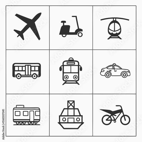 Simple Transportation Icons Set