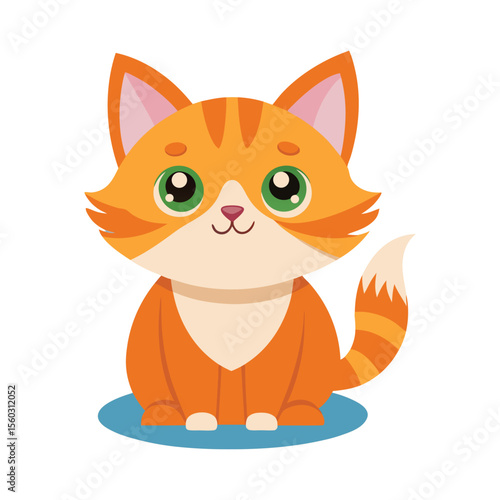 Cute Cat Minimalist Flat Vector Design – Simple and Adorable Feline Illustration