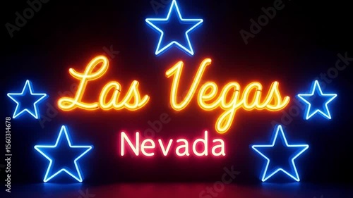Las vegas neon sign with stars nevada lights city nightlife travel