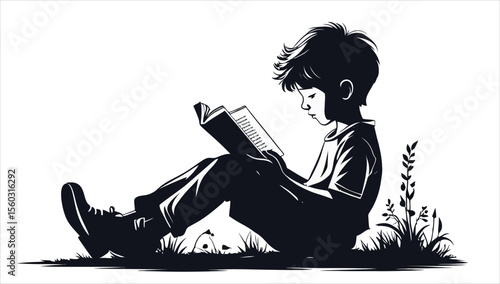 A child reading a book